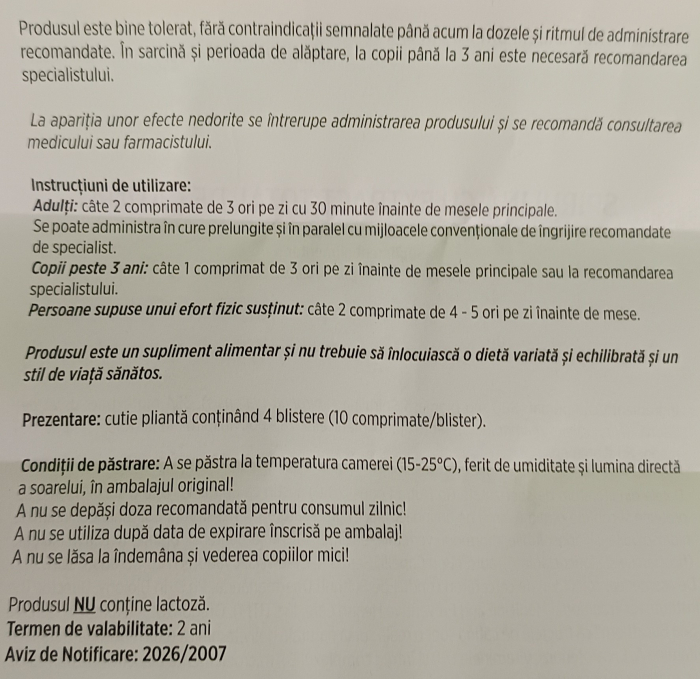 SPIRULINA cu extract total de CATINA 40comprimate Hofigal la Nana Plafar [4]