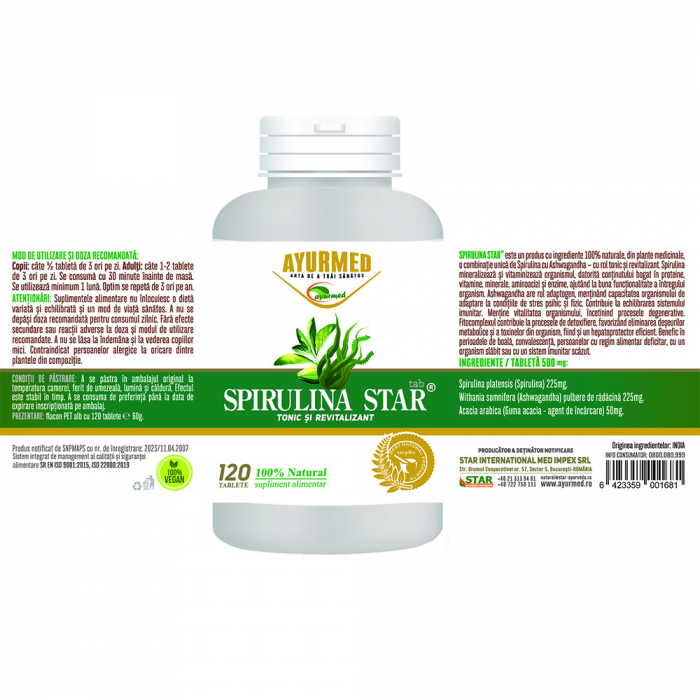 SPIRULINA STAR, Ayurmed  la Nana Plafar [3]