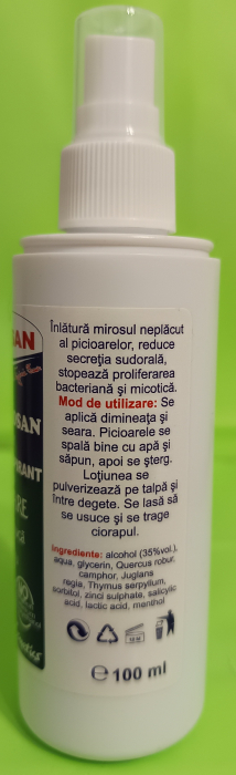 SPRAY ANTITRANSPIRANT PENTRU PICIOARE, 100ml, Favisan [2]