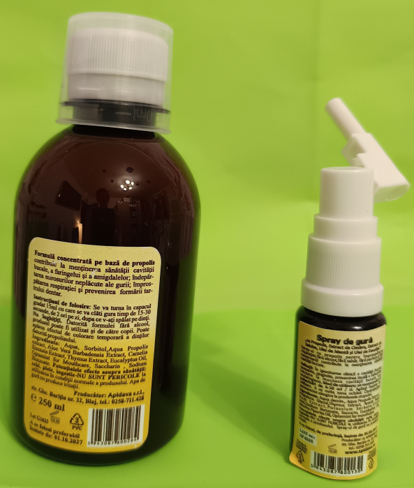 SPRAY de GURA cu propolis, menta, fara alcool 20ml, Apidava la Nana Plafar [3]