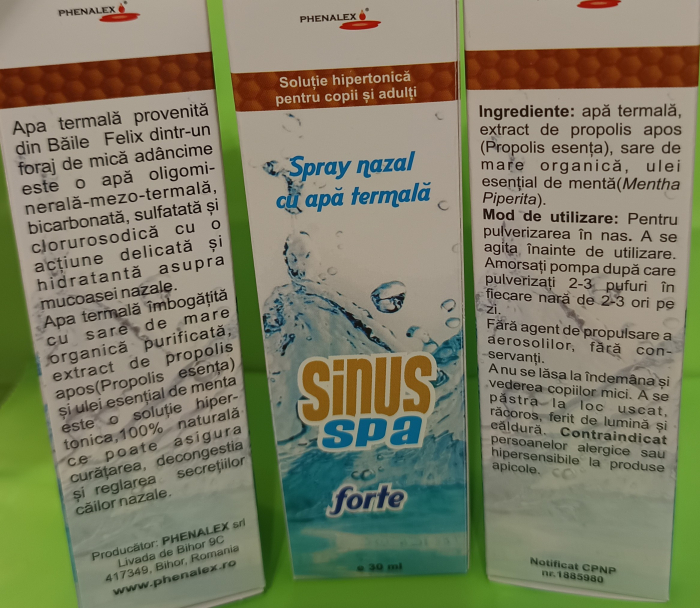 SPRAY NAZAL SINUS SPA FORTE ADULTI SI COPII, 30ml, Phenalex  la Nana Plafar [4]