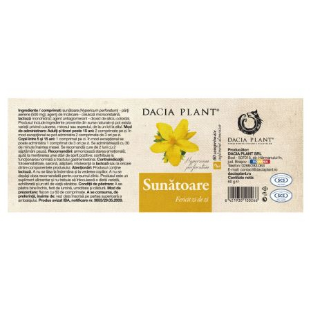Sunatoare, 60 comprimate, Dacia Plant [2]