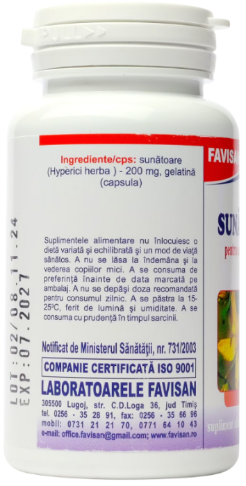 Sunatoare, 70 capsule, Favisan  la Nana Plafar [2]