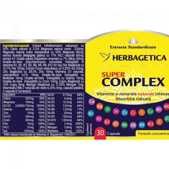 SUPER COMPLEX VITAMINE si MINERALE, HERBAGETICA [2]
