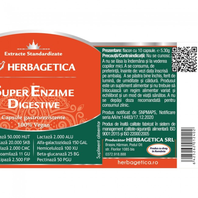 Super ENZIME Digestive, Herbagetica [3]