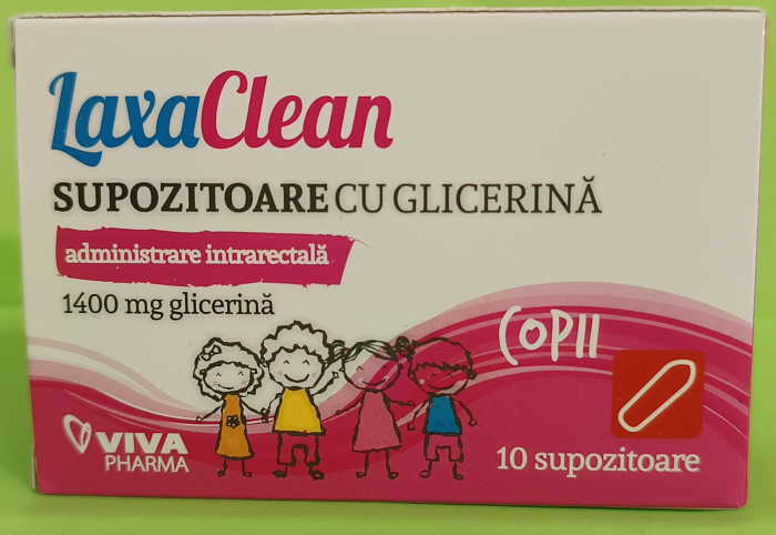 Supozitoare cu glicerina pentru copii LaxaClean, 10 bucati, Viva Pharma la Nana Plafar [2]