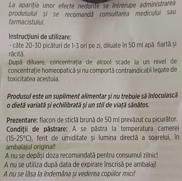 TINCTURA de URZICA, 50ml, Hofigal la Nana Plafar [3]