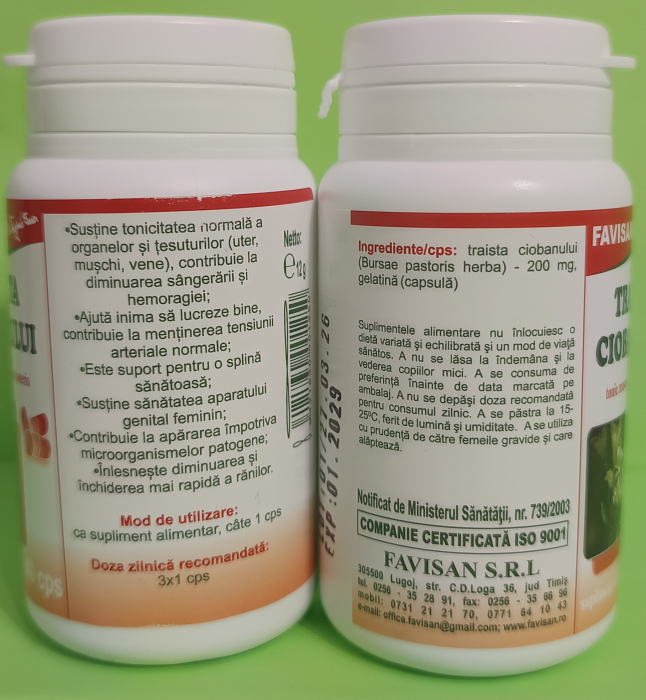 Traista Ciobanului, 40 capsule, Favisan [3]