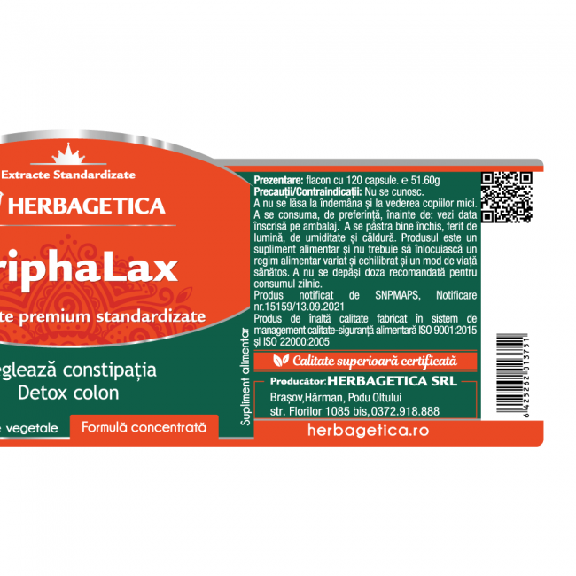TRIPHALAX detox colon, Herbagetica [6]