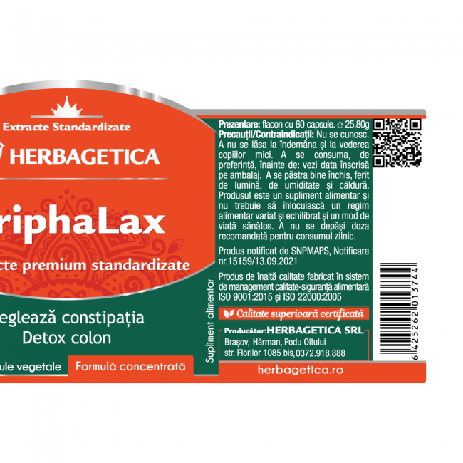 TRIPHALAX detox colon, Herbagetica la Nana Plafar [3]