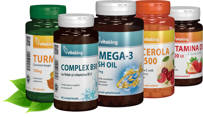 TURMERIC (Curcuma) 700mg, 60 capsule vegetale, Vitaking la Nana Plafar [6]