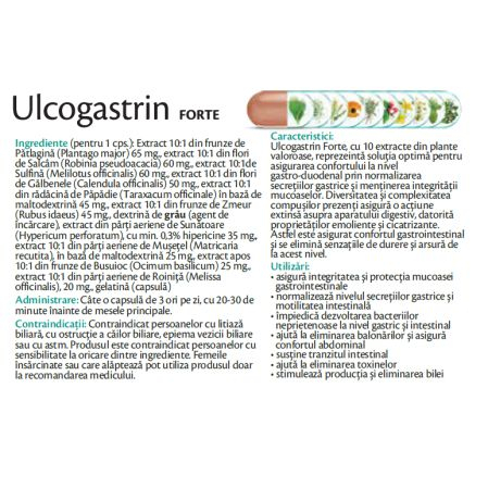 ULCOGASTRIN FORTE ANTIACID GASTROINTESTINAL, 30 capsule, Rotta Natura [2]