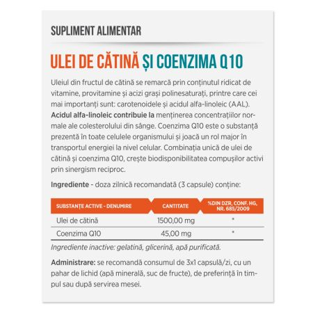 ULEI de CATINA si COENZIMA Q10, 30 capsule, Parapharm [2]