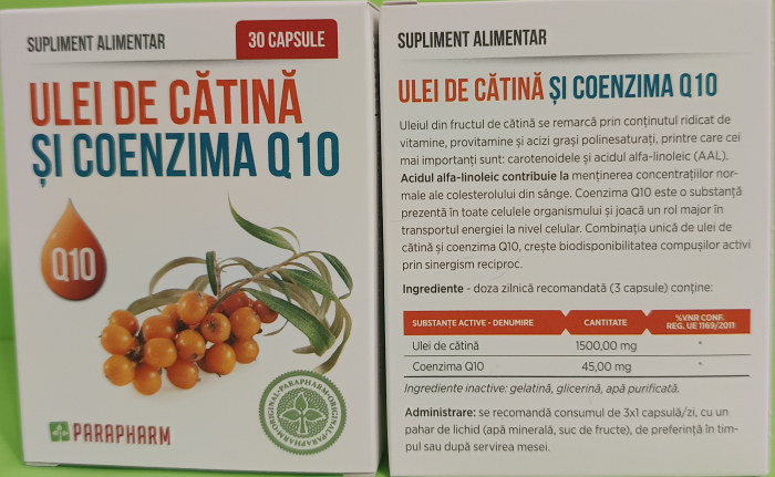 ULEI de CATINA si COENZIMA Q10, 30 capsule, Parapharm [3]