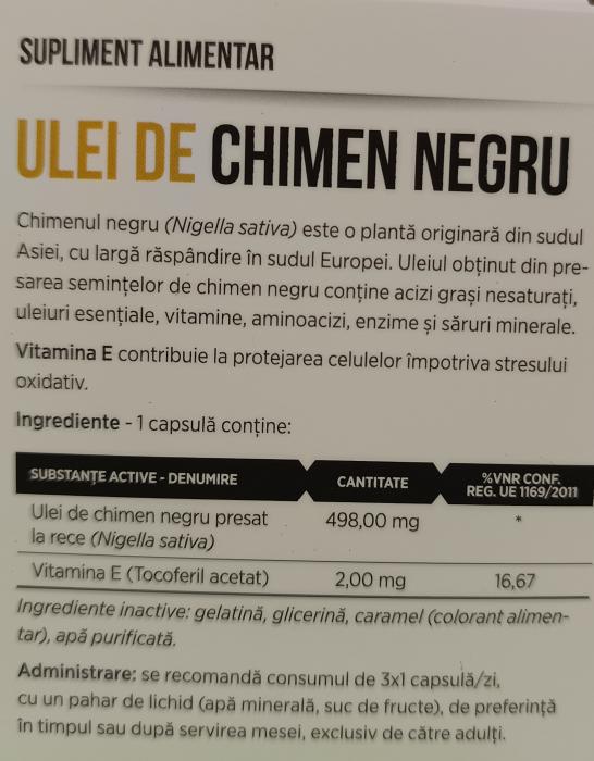 ULEI de CHIMEN NEGRU pentru IMUNITATE, 30 capsule, Parapharm la Nana Plafar [3]