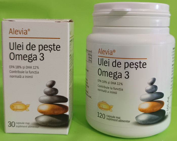 ULEI de PESTE OMEGA 3, 1000mg capsule moi, Alevia [3]