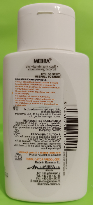 ULEI vitaminizant pentru copii, 150 ml, Mebra la Nana Plafar [2]