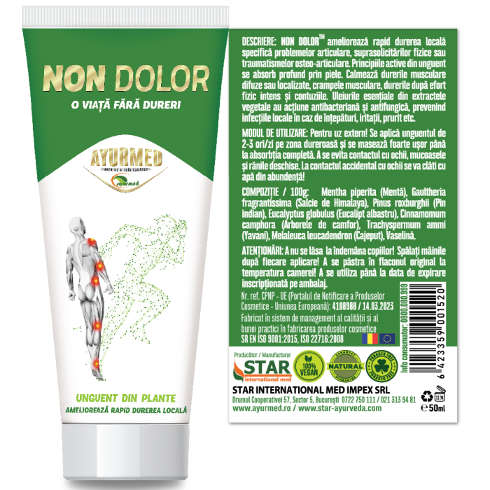 UNGUENT NON DOLOR, 50 ml, Ayurmed la Nana Plafar [2]