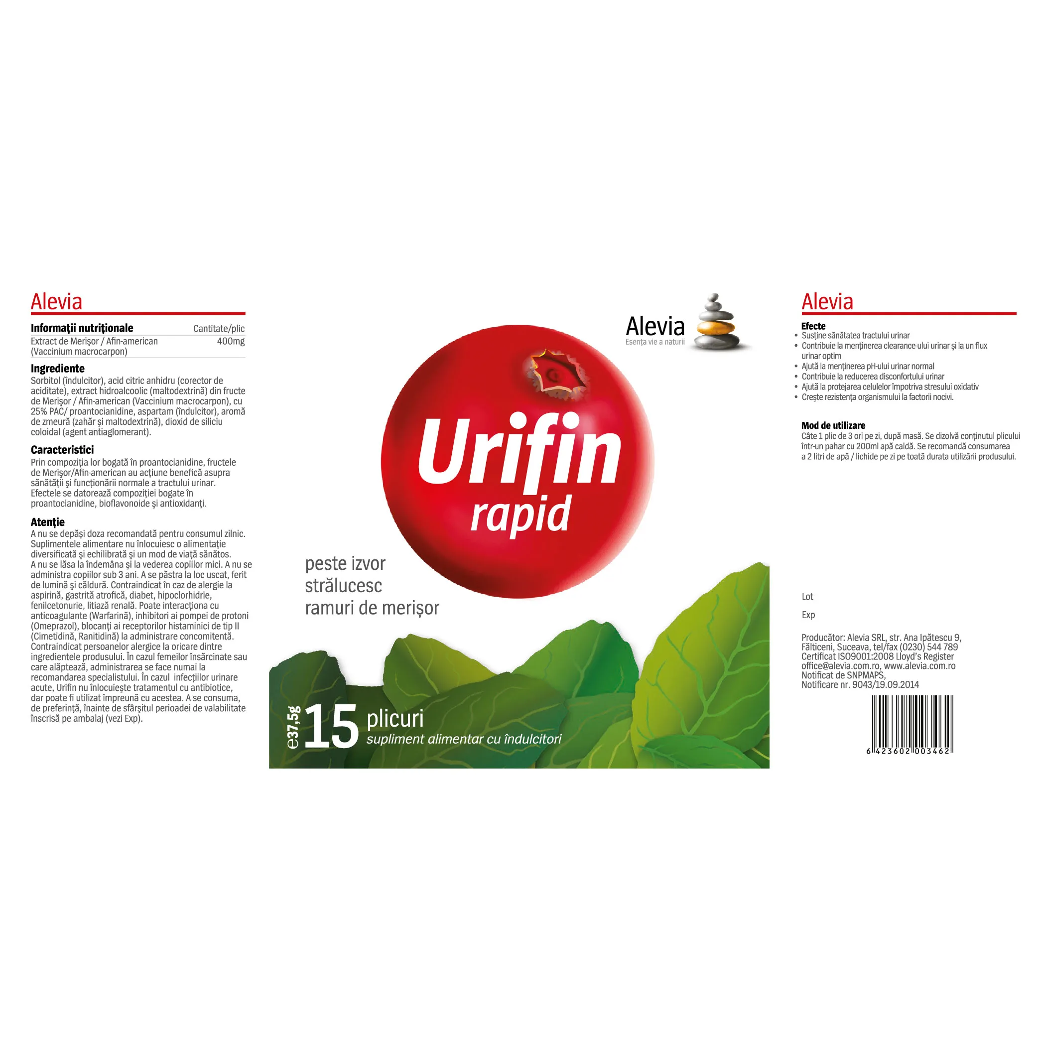 Urifin rapid, 15 plicuri, Alevia [2]