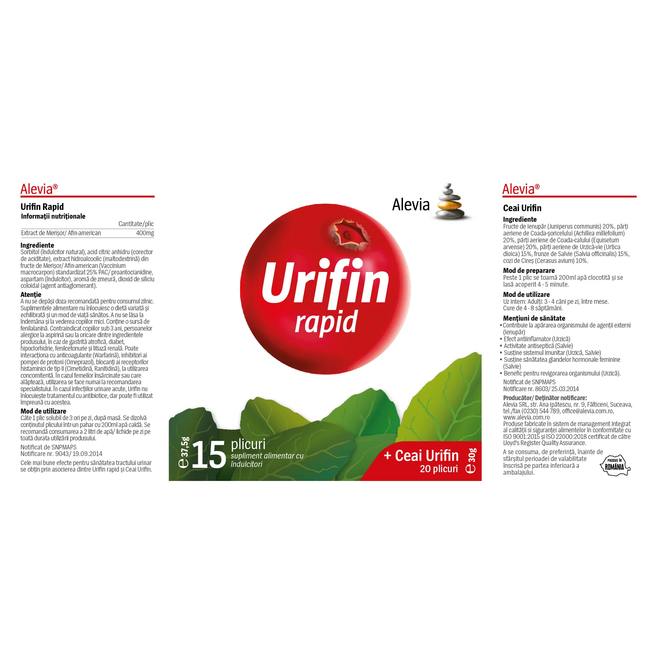 Urifin rapid, 15 plicuri, Alevia [3]