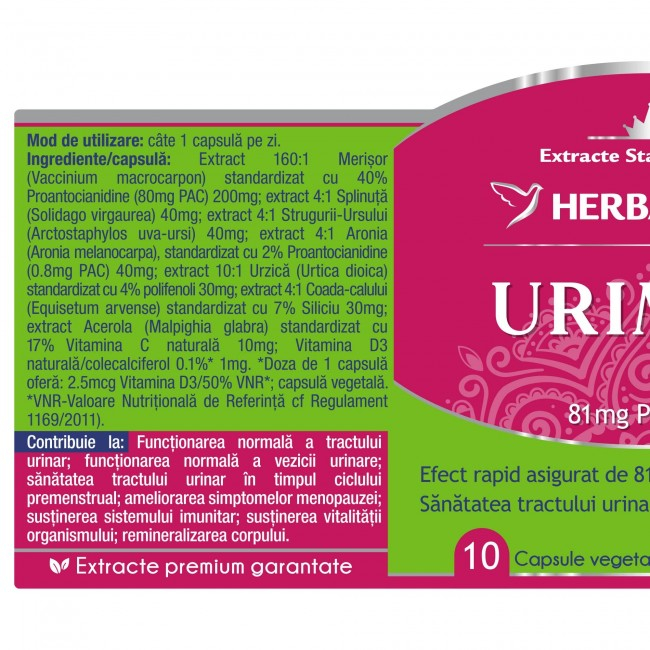 URIMER AKUT capsule Herbagetica la Nana Plafar [2]