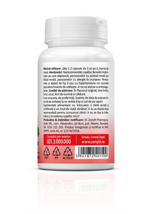 UROHELP Forte, complex infectii urinare, 30 capsule, Zenyth [3]