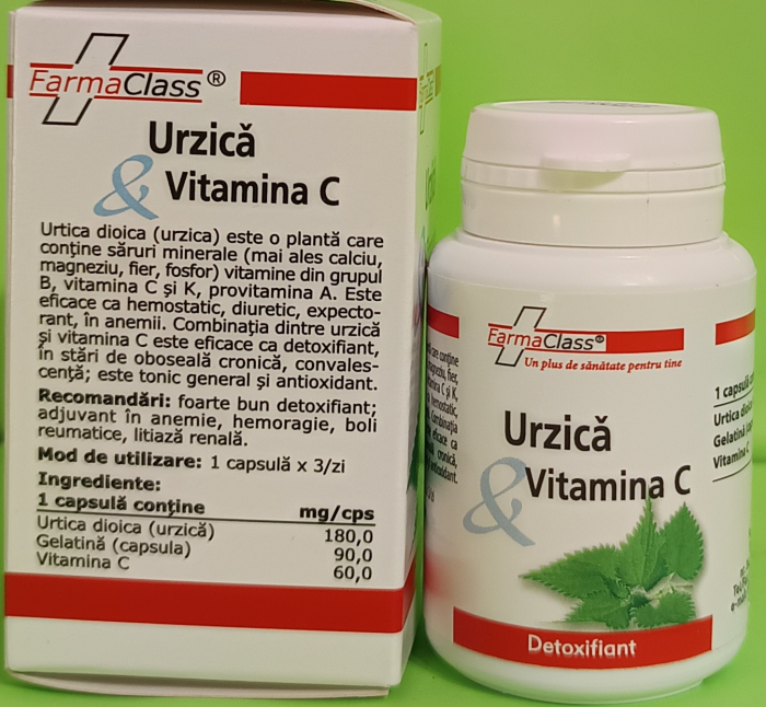 URZICA si VITAMINA C, 30 capsule, FarmaClass [2]