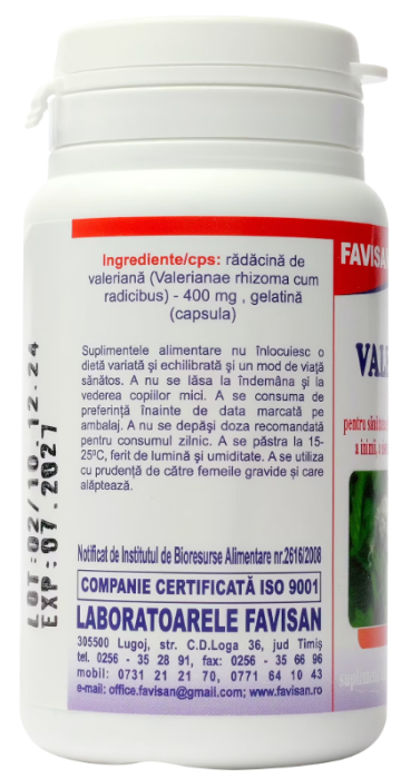 Valeriana, 40 capsule, Favisan [2]