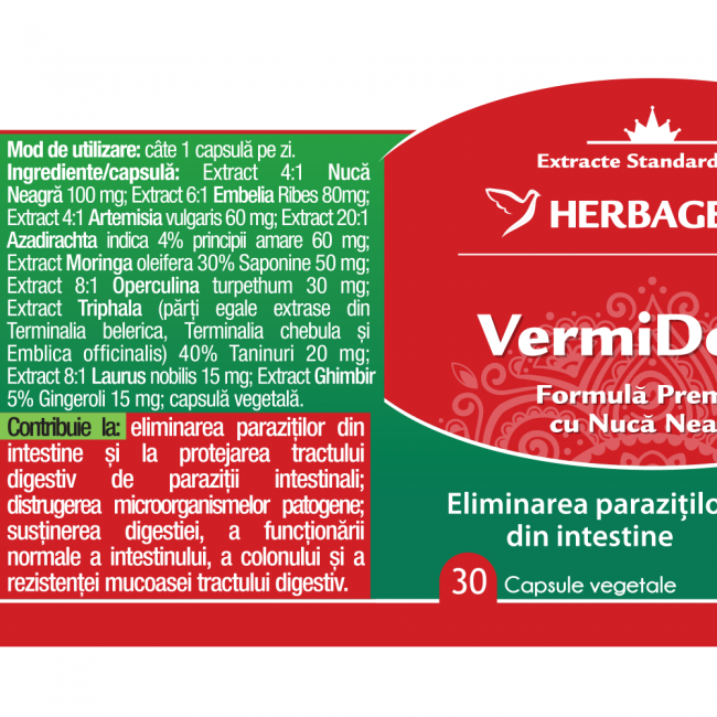 VERMIDETOX Extract Nuca Neagra 100mg, Herbagetica [2]