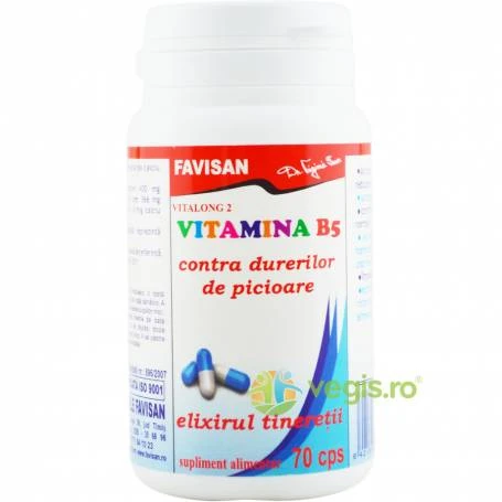 Vitalong 2, Vitamina B5 impotriva durerilor de picioare, 70 capsule, Favisan [1]
