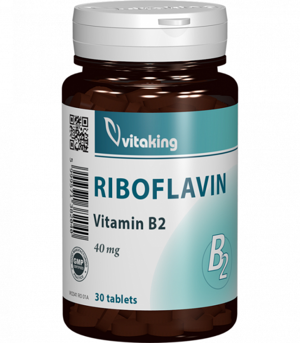 Vitamina B2 (riboflavina) - 40mg - 30 comprimate, Vitaking [1]