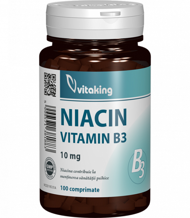 Vitamina B3 (niacina) 10mg - 100 comprimate, Vitaking [1]