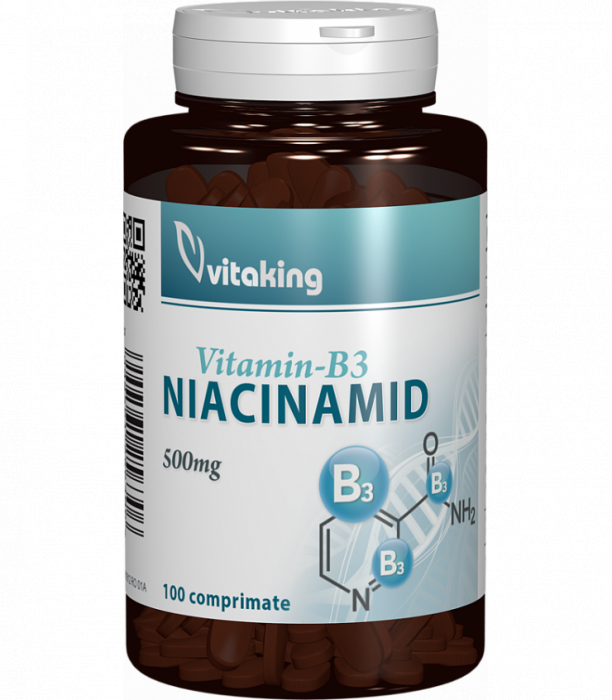 Vitamina B3 (niacinamida) 500mg - 100 comprimate, Vitaking [1]