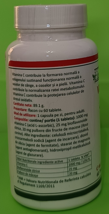 VITAMINA  C 1000 mg + Bioflavonoide,  60 tablete, Health Nutrition la Nana Plafar [2]