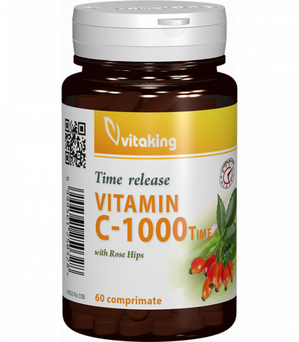 Vitamina C 1000 mg cu absorbtie lenta - 60 comprimate, Vitaking [1]