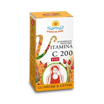 Vitamina C 200mg cu macese si catina, 60 comprimate, Fares [1]
