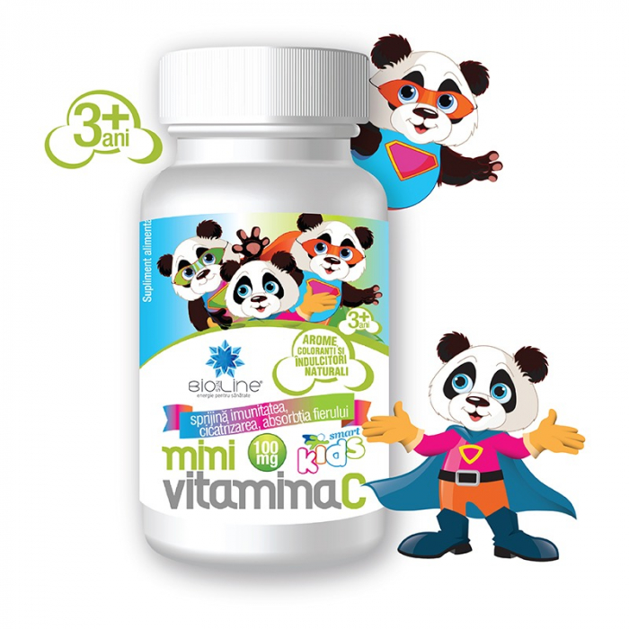 Vitamina C pentru copii – Mini Vitamina C 100 mg 30 comprimate de supt sub forma de ursuleti [1]