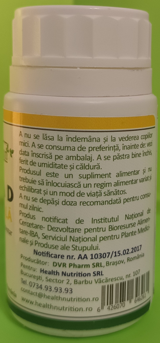 VITAMINA D Naturala, 60 capsule, Health Nutrition la Nana Plafar [4]