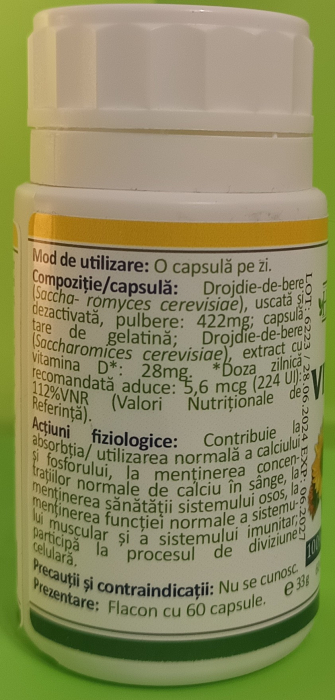 VITAMINA D Naturala, 60 capsule, Health Nutrition la Nana Plafar [5]