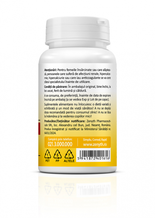 VITAMINA D3+K2+Ca+Mg COMPLEX, 30 capsule, Zenyth [3]