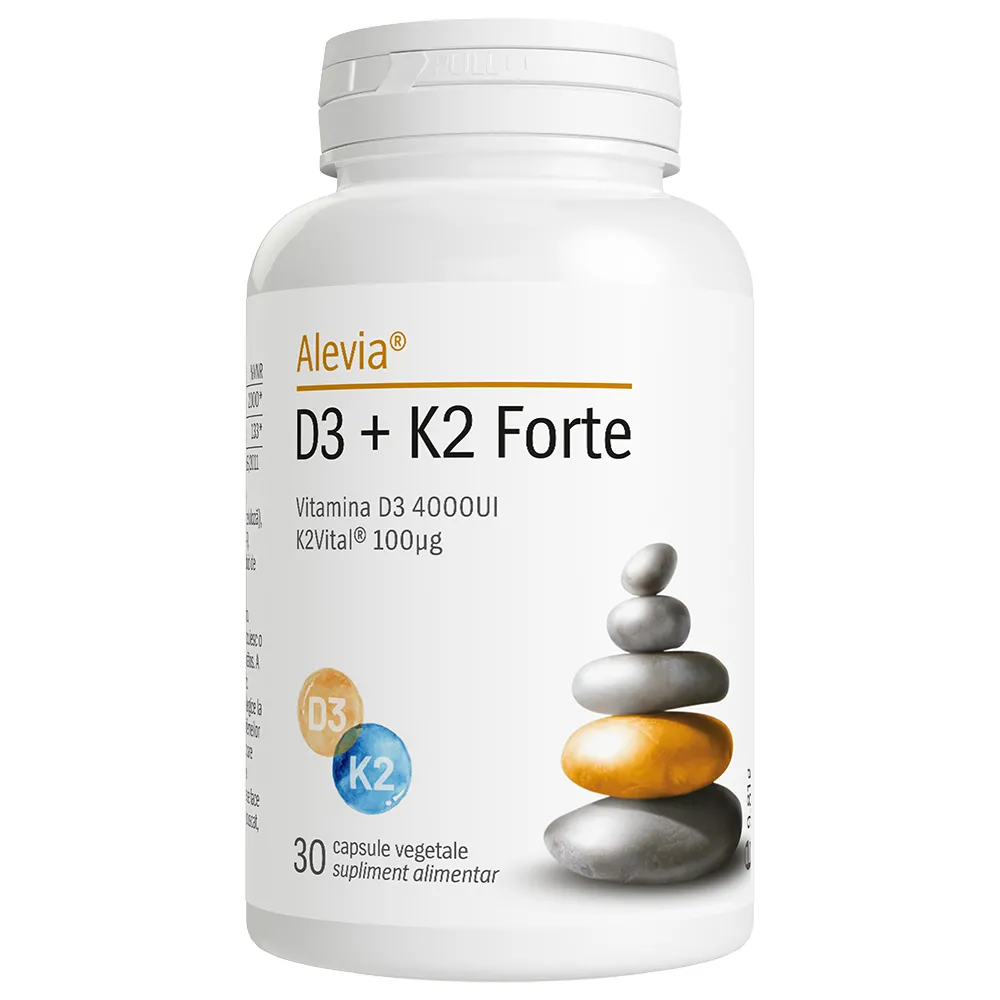 Vitamina D3 + vitamina K2, 30 capsule, Alevia [3]