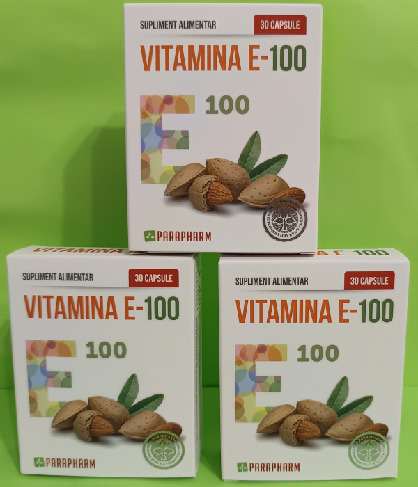 VITAMINA E-100, D-a Tocoferol 120mg, 30 capsule, Parapharm [3]