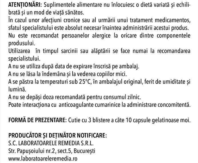 Vitamina E, 400 U.I, 30 capsule moi, Remedia la Nana Plafar [3]