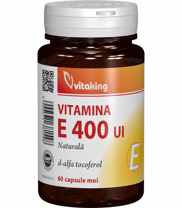 VITAMINA E naturala 400 UI, 60 capsule gelatinoase, Vitaking [1]