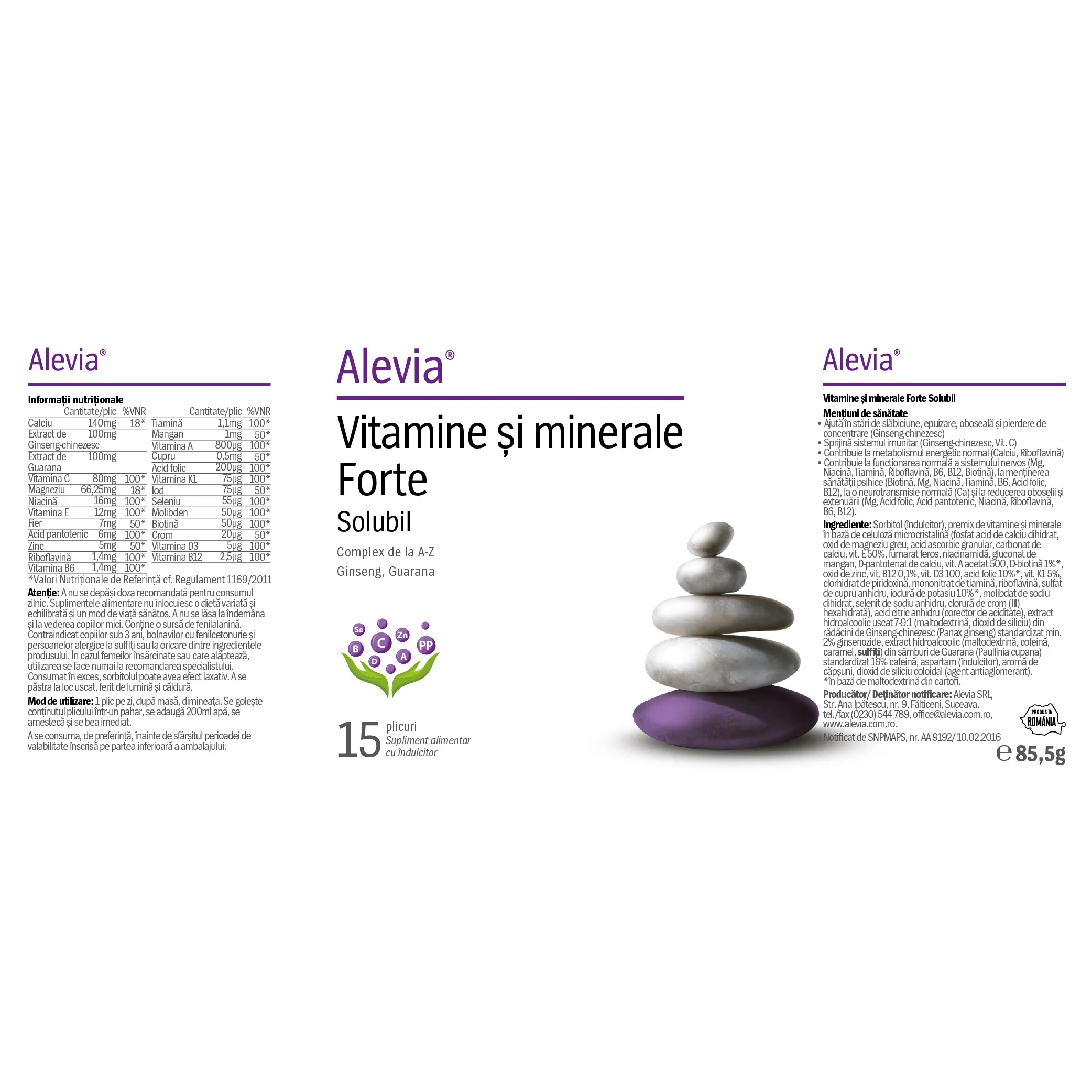 Vitamine si minerale Forte, 15 plicuri, Alevia, NANA PLAFAR [2]