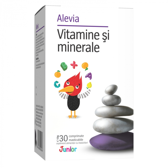 VITAMINE și MINERALE *JUNIOR, 30 comprimate masticabile, Alevia [1]
