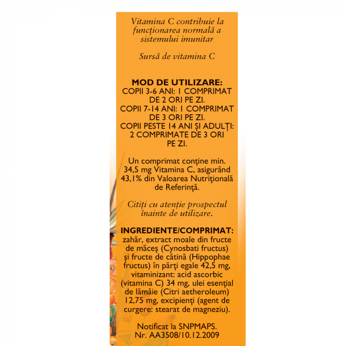 VITAMINIZANT MACESE si CATINA F154, 63 capsule, Fares [2]