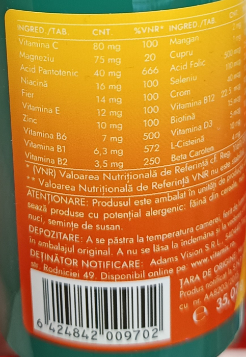 VitaMix, Hair & Skin & Nail, 90cps, Adams Supplements la Nana Plafar [2]