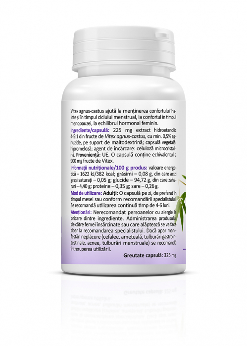 VITEX AGNUS CASTUS 225 mg ECHILIBRU HORMONAL FEMININ, 30 capsule vegetale, Zenyth [2]