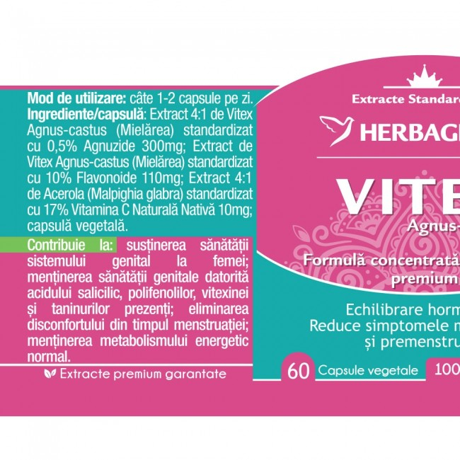 Vitex Agnus-Castus, 60 capsule, Herbagetica la Nana Plafar [2]